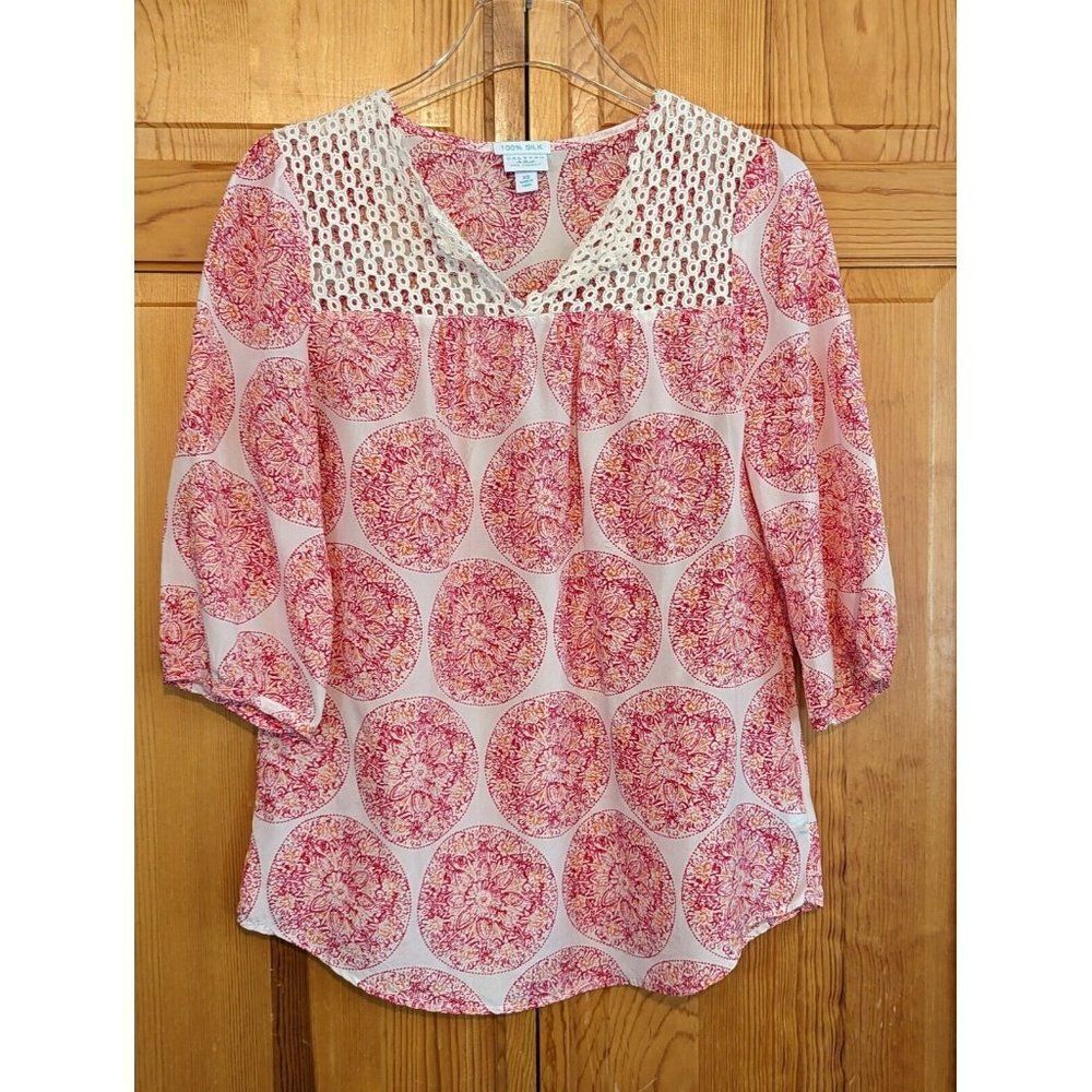 Boho Peasant Top 100% Silk‎  Calypso ST. Barth